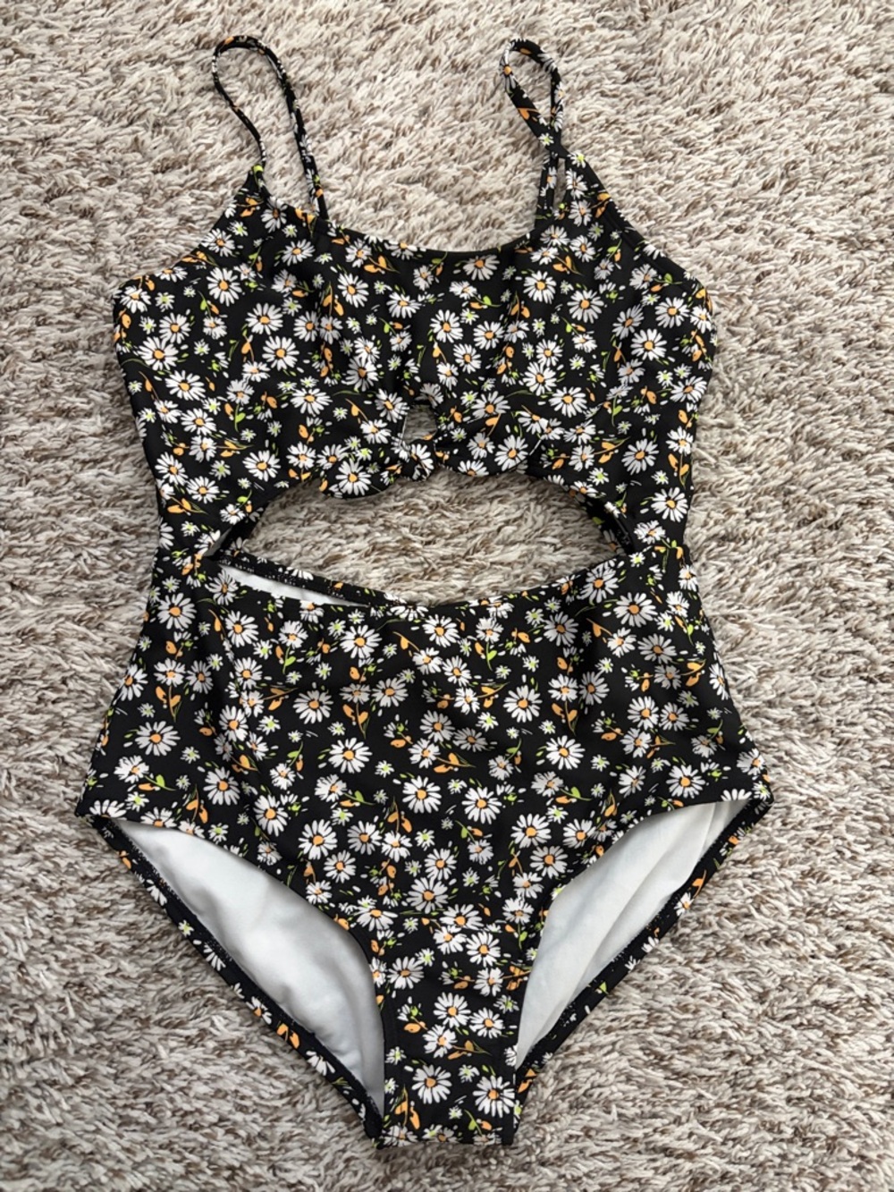art class Black Daisy Cutout One-Piece Swimsuit